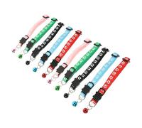 DIYEAH 10pcs Cat Collar Bell Adjustable Kitten Collar Printed Paw Strap and Buckle for Holiday Events Cute Cartoon Small Kittens Sturdy Neckwear