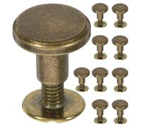 DIYEAH 10Pcs Copper Binding Post Screws for Bookbinding, DIY Projects, Bag Repair and Notebooks, Stylish Round Flat Rivets for Metal Fastening