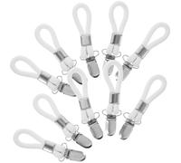 DIYEAH 10pcs Cotton Towel Clips Set with Thickened Twill Cream Rope Rust-Resistant Metal Kitchen Towel Hangers for Hanging Dish Shower and Tea Holder