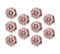 DIYEAH 10pcs DIY Camellia Flower Hair Accessories Set, Decorative Korean Pink Synthetic Leather Flowers for Clothing, Headwear, and Brooch Embellishments