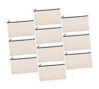 DIYEAH 10pcs DIY Heat Transfer Canvas Pencil Case Stitch Pouch for Makeup Travel Zipper Bag