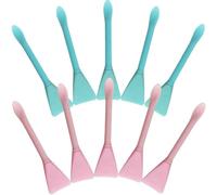 DIYEAH 10pcs Dual-head Silicone Facial Mask Applicator for Mud Clay Masks with Scoop End Pink Blue