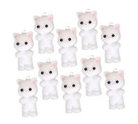 DIYEAH 10pcs Flocking Cat Charms for Jewelry Making Colorful Small Cat Pendants Durable Keychain Accessories for Crafting and DIY Projects