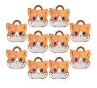 DIYEAH 10pcs Foldable Cat Paper Treat Boxes with Handle for Wedding and Shower, Lovely Unique Snack Cases Boxes