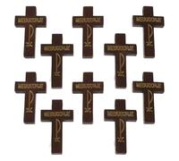 DIYEAH 10pcs Gothic Cross Hair Clips with Matte Finish and Secure Hold, Wooden Cross Side Hairpins for Women, for Church Events and Formal Occasions