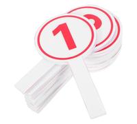 DIYEAH 10pcs Handheld Score Paddles Number for Cheerleading Competitions Indoor Outdoor Use Bright Red White Dry Erase Voting Boards Portable Sports Scoring