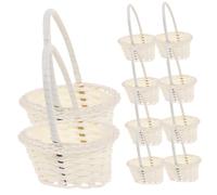 DIYEAH 10pcs Handheld Woven Rattan Vegetable Baskets for Multi-Purpose Rustic Fruit and Flower Storage Natural Material Design for Home and Party Decoration