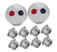 DIYEAH 10pcs Hot Cold Water Faucet Hole Covers with Red Blue Indicators Abs Tap Handle Markers for Kitchen Sink Bathroom Basin Shower Easy Installation Decorative Accessories