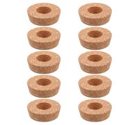 DIYEAH 10pcs Hydroponic Cork Stoppers with Center Hole Natural Wood Jar Lids for Water Propagation Reusable Plant Vase Covers for Herb Gardens and Terrarium Growing