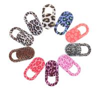 DIYEAH 10Pcs Laptop Webcam Cover Web Slide Privacy Protector Lightweight ABS Material Universal for Mobile Phones Assorted Color Leopard Print Design