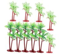 DIYEAH 10pcs Miniature Coconut Palm Tree for Fish Tank and DIY Micro Landscape Tropical Artificial Aquarium Plants Decoration for Terrarium and Home Office Ambiance