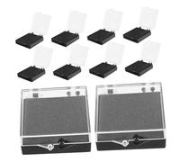 DIYEAH 10pcs Plastic Medal and Lapel Pin Display Boxes with Black Foam Insert, Small Jewelry and Brooch Storage Cases for Collectors and Displaying Challenge Coins and Badges