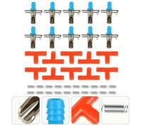 DIYEAH 10pcs Rabbit Automatic Water Feeder with Double Spring Red Three-way Valve, Small Animal Drinking Equipment for Cage Use, Suitable for Meat Rabbits and Pet Bunnies