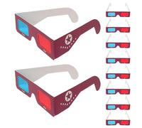 DIYEAH 10PCS Red Cyan 3D Glasses - Disposable Cardboard Eyewear - Red Blue Lens Design for Movies TV 3D Photos Classroom Science Projects