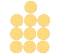 DIYEAH 10pcs round Makeup Removal Sponges Facial Cleansing Pads Cellulose Puff Scrub 10mm Thickness Skin Tone for Gentle Exfoliating and Makeup Removal