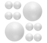 DIYEAH 10pcs Smooth White Foam Balls Round Spheres for DIY Arts Crafts School Projects Christmas Holiday Decorations Lightweight Surface for Easy Painting and Gluing