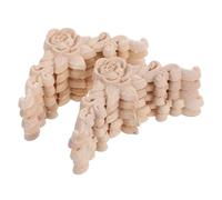 DIYEAH 10pcs Solid Wood Carved Rose Appliques Ornate Floral Corner Decals for Furniture Cabinet Door Bed Wardrobe Dresser Home Decor European Style