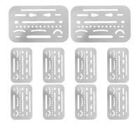 DIYEAH 10pcs Stainless Steel Erasing Shield Set Drafting and Drawing Template Tool-Ideal for Artists Architects Designers - Silver