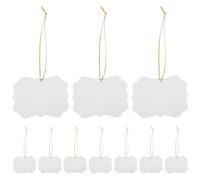 DIYEAH 10pcs Sublimation Blank Pendants: Double-Sided Unfinished Wood Tags for DIY Crafts - Holiday Ornaments Tree Tags Making Blanks