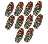 DIYEAH 10pcs Tibetan Copper Spacer Beads Ancient Style Buddhist Jewelry Beads for DIY Bracelets Necklaces Earrings Craft Supplies