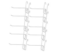 DIYEAH 10pcs White Metal Grid Wall Hooks for Hanging Displays, Jewelry and Shelf Organization, 15cm Pegboard Accessories for Garage and Retail Shelving