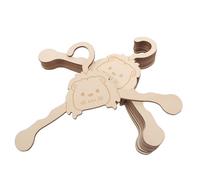 DIYEAH 10pcs Wooden Dog Hanger Dog Clothes Hook Small Pet Clothes Rack Cat Costume Hangers Pet Small Doll Animal Beige