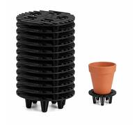 DIYEAH 12 Pack Plastic Plant Pot Riser Pads 10cm Round Planter Risers for Outdoor Plants Durable Feet for Garden Containers