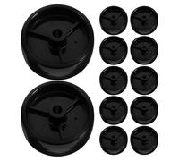 DIYEAH 12pcs 2-inch Black Pp Sturdy Double-axle Mower Replacement Wheels for Outdoor Garden Lawn Mower Parts, Silent Solid Casters Suitable for Easy Installation