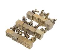 DIYEAH 12pcs Brass Zodiac Sculpture Traditional Chinese Animal Figurines Keychain Pendants Multipurpose Office Ornaments Home Decoration Collection