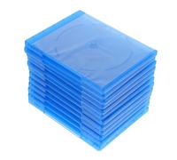 DIYEAH 12pcs Cd Holder Blue Plastic Dvd Storage Case Disc Storage Box Organize and Protect Your Discs