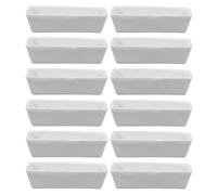 DIYEAH 12pcs Ceramic Evaporation Dish for Laboratory Use with High Temperature Resistance and Accurate Weighing, Rectangular White Ceramic Dish for Metal and Jewelry Refining in Metal