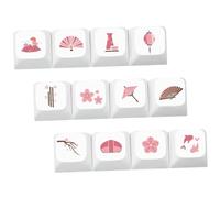 DIYEAH 12pcs Cherry Blossom Keycap Xda Height Thermal Sublimation Vibrant Colors Wear Resistant for Gaming Keyboards Custom Mechanical Keyboard Accessory