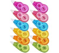 DIYEAH 12pcs Convenient Correction Tape for Students, Easy to Carry with 12m Length, Pp Material, Instant Document Correction for Books and Paper, School Stationery Random Color