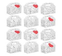 DIYEAH 12pcs DIY Christmas Coloring Boxes Large Cardboard Treat Containers with Handle for Holiday Party Favors Gingerbread House Design Easy Assembly Festive Storage for Candy and