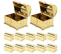 DIYEAH 12Pcs European Style Wedding Candy Boxes Gold Mini Treasure Chest Favor Boxes for Bridal Shower, Birthday Party Treat Storage, Wedding Snack Treat Containers