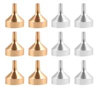 DIYEAH 12pcs Metal Miniature Funnels Set for Small Bottle Refill, Perfume and Essential Oil Filling Funnels in Gold and Silver, Compact Cosmetic Transfer Tool for Home and Travel