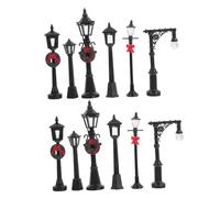 DIYEAH 12pcs Miniature Street Light Models Realistic Lamps for Dollhouse Scene Decor Creative Railroad Accessories for Imaginative Bonding Activities