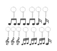 DIYEAH 12pcs Music Note Keychains Pvc Music Party Decorations with Turntable Dj Design for Karaoke Birthday Favors