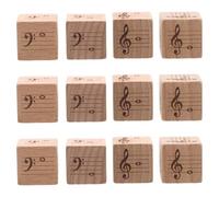 DIYEAH 12pcs Music Training Dice for Beginners, 8-sided Wooden Staff Notation Dice with High and Low-pitched Symbols, Versatile Classroom Utility for Music Education and Interest