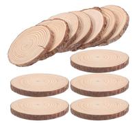 DIYEAH 12pcs Natural Pine Wood Slices with Bark, 10-12cm Round Unfinished Wooden Discs for DIY Crafts, Handmade Decorations, Rustic Coasters and Art Projects