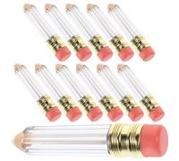 DIYEAH 12pcs Pencil Shaped Refillable Lip Gloss Tubes Empty Cosmetic Containers for Travel DIY Lip Oil Storage