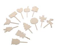 DIYEAH 12pcs Plant Pot Picks Flower Labels Wooden Garden Tags Simple Style Decorative Practical Classification Label Not Easy to Deform for Garden Decoration