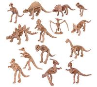 DIYEAH 12pcs Simulation Dinosaur Skeleton Models, Plastic Dinosaur Bones for Children, Light Brown, 9.2 x 6.6 x 1 cm, Halloween, Educational Dino Fossil Toys