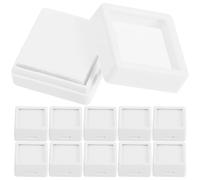 DIYEAH 12pcs Square Jewelry Box: Jewelry Packing Container - 1x1x1 Gems Display Case with Sponge Inside & Clear Top Lids for Rings Earrings Coins & Trade Show Display