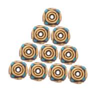 DIYEAH 12PCS Tibetan Buddhist Brass Spacer Beads with Large Hole for Jewelry Making Nepalese Style Beads for Bracelets Necklaces Earrings Keychains Craft Supplies