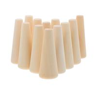 DIYEAH 12pcs Tiered Wooden Display Stand for Rings Cone Shaped Wooden Ring Organizer with Smooth Handcrafted Finish and Grain, for Home Dressing Tables and Retail Counters