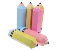 DIYEAH 12sets Pencil Candy Boxes Back to School Treat Containers Fun Pencil Shaped Design for Classroom Parties Goodie Bags for Teachers Sturdy Cardboard for First Day of School