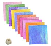 DIYEAH 150pcs Iridescent Square Origami Papers DIY Folding Craft for Double-Sided Colored Paper for Scrapbooking Painting and Handmade Decorations for Home and School Activities