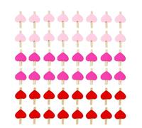 DIYEAH 150pcs Love Shaped Wooden Clips 3cm Mini Photo Holders Lightweight Decorative Paper Clamps for Hanging Photos and Party Gifts