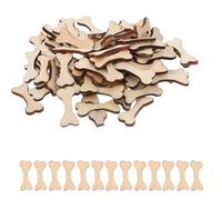 DIYEAH 150Pcs Unfinished Wood Dog Bone Cutouts, 3 X 1.3Cm Bone Shaped Wooden Pieces for DIY Crafts, Blank Wood Blanks for Handmade Pet and Woodcraft Projects in Bulk